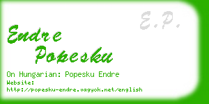 endre popesku business card